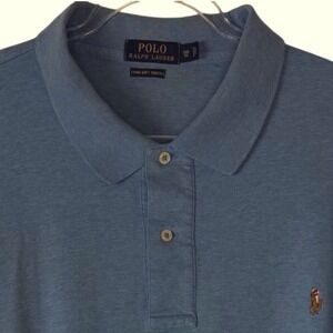 Polo Ralph Lauren Polo Shirt Mens 3XB Blue Pima Soft Touch Cotton Short Sleeve